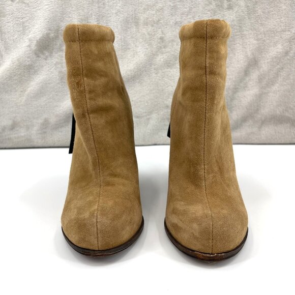 Jeffrey Campbell Rumble Tan Suede Chunky Heel Bootie Ankle Boot - Picture 5 of 14